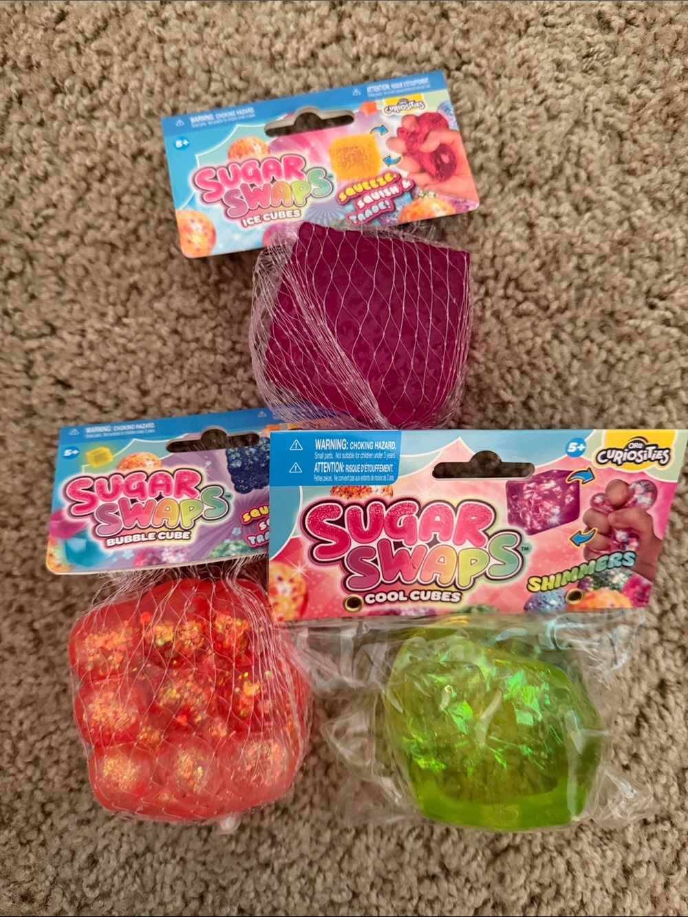 Sugar swaps cubes bundle of 3 - Bubble & Cool Cubes - Purple,orange , Green